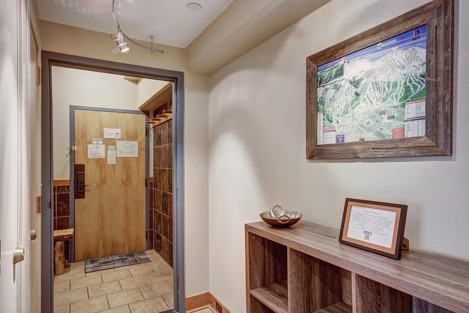 Entrance with ski racks