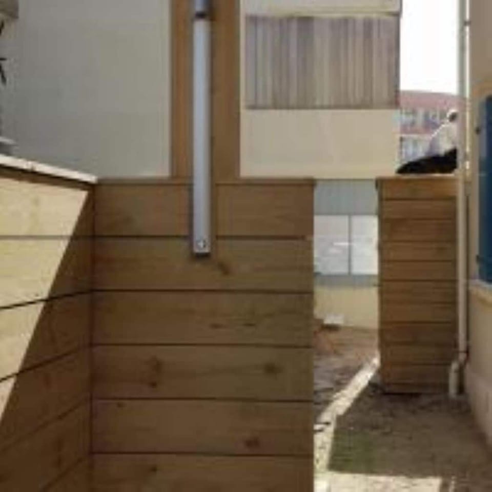 Outdoor shower.