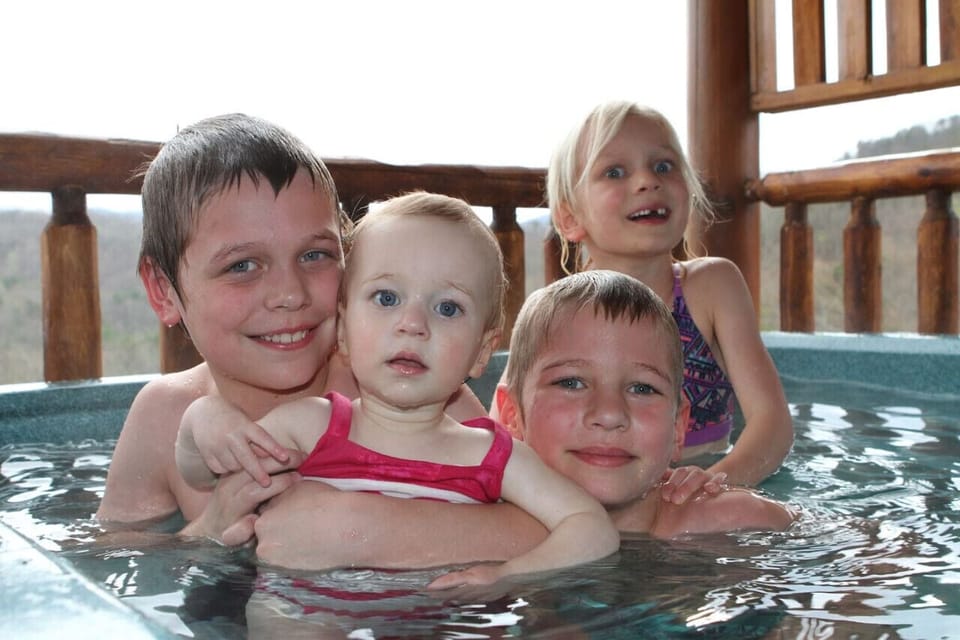 ENJOYING THE HOT TUB