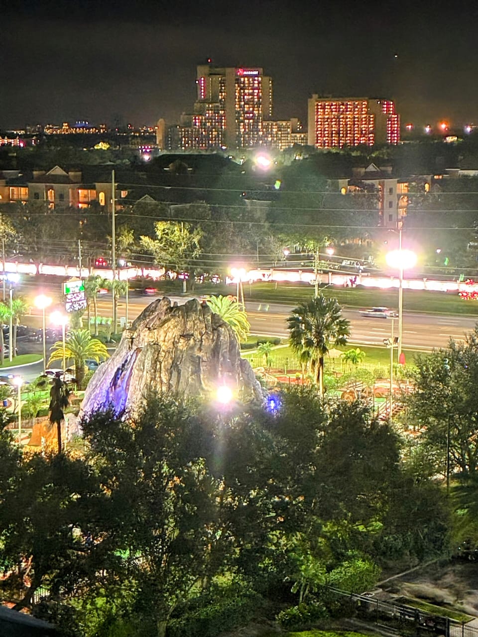 Mini golf lite up in night