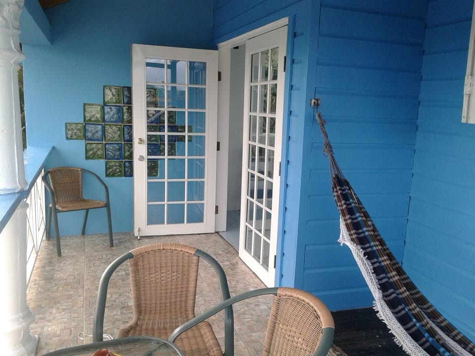 private porch and the entrance to the porch