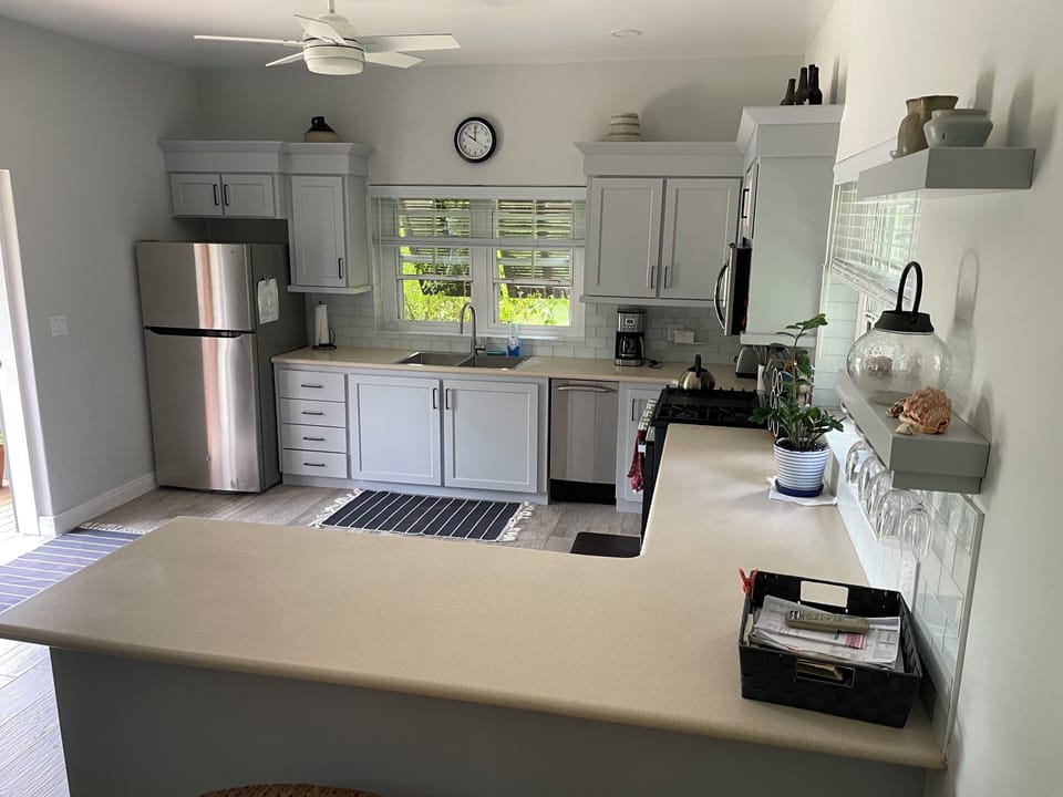 View of Bright, Airy Kitchen.