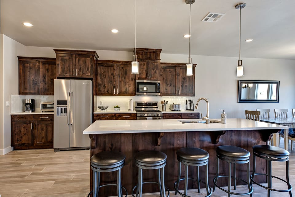 Kitchen View - This sleek, modern kitchen has all the best upgrades to make cooking a breeze!