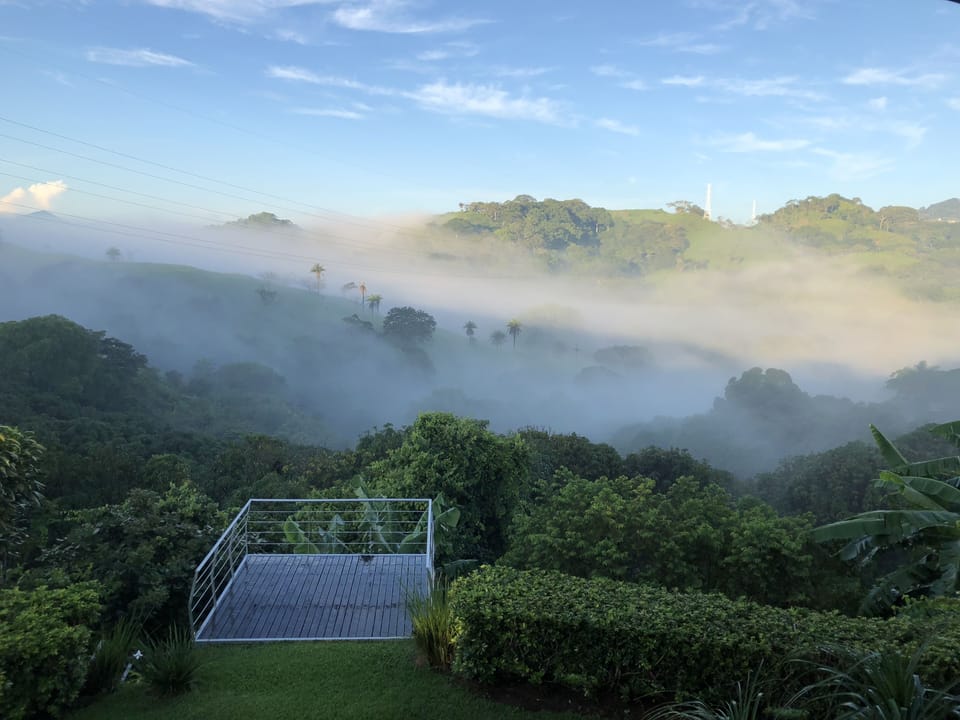 Morning view of the mountains .