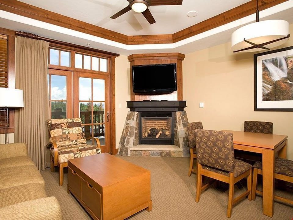 The living area is spacious and cozy