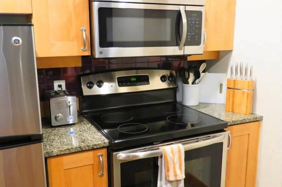 Take advantage of the gourmet, fully-equipped kitchen.