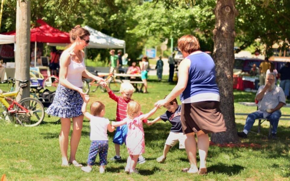 Outdoor, local farmers market on the lawn in the summer, indoors in the winter!