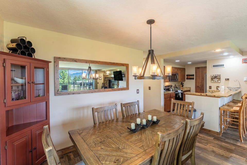 Dining area offering seating for six.