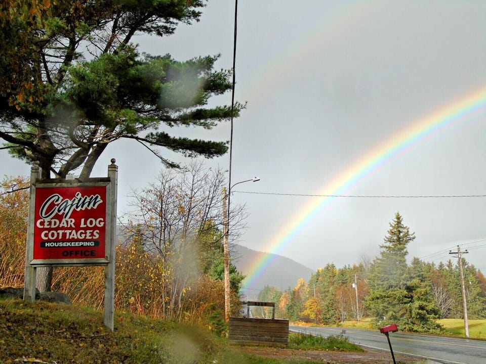 Rainbow with sign