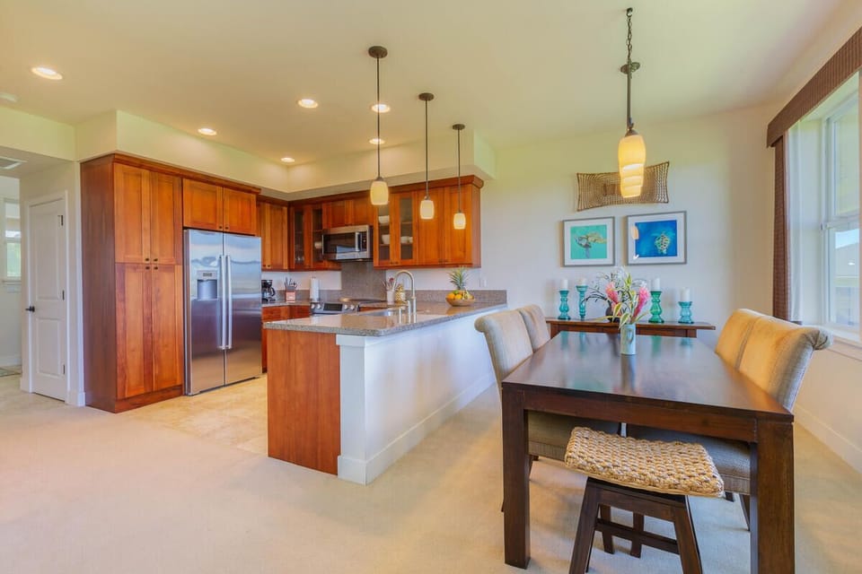 Kitchen and Dining room both with golf course view