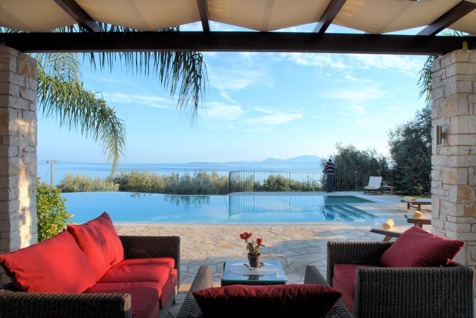 In front of the living room area - outdoor lounge