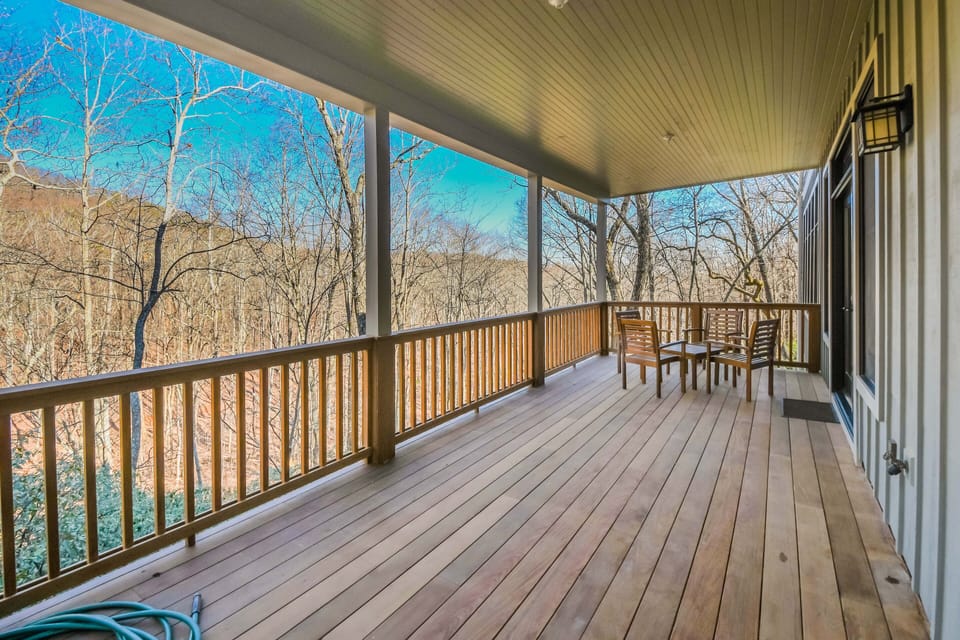 Mountain view from covered lower deck