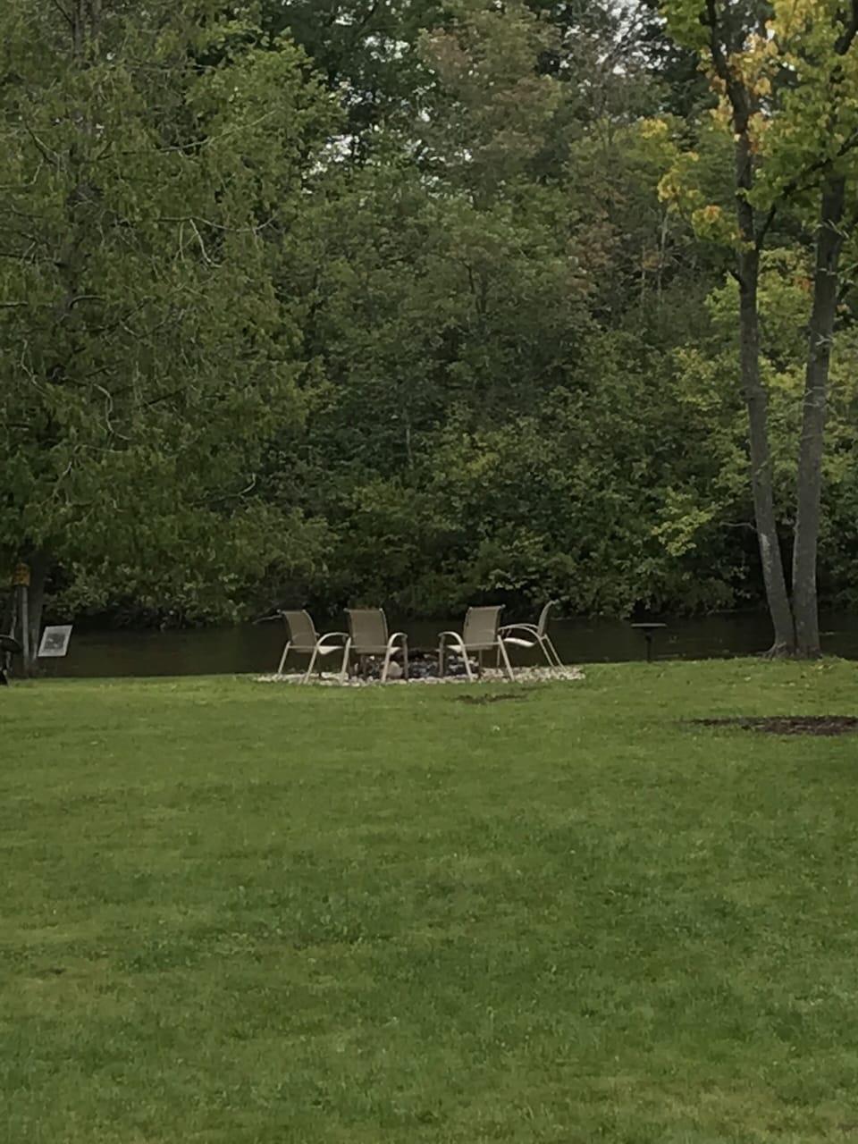 Fire pit by the river's edge