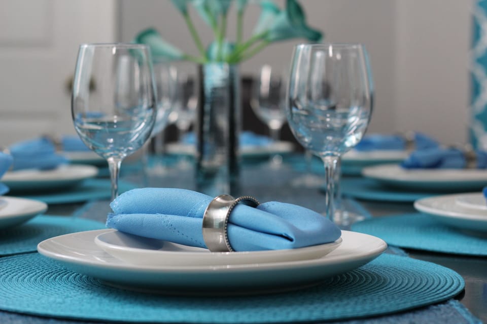 Dining table beautifully set up
