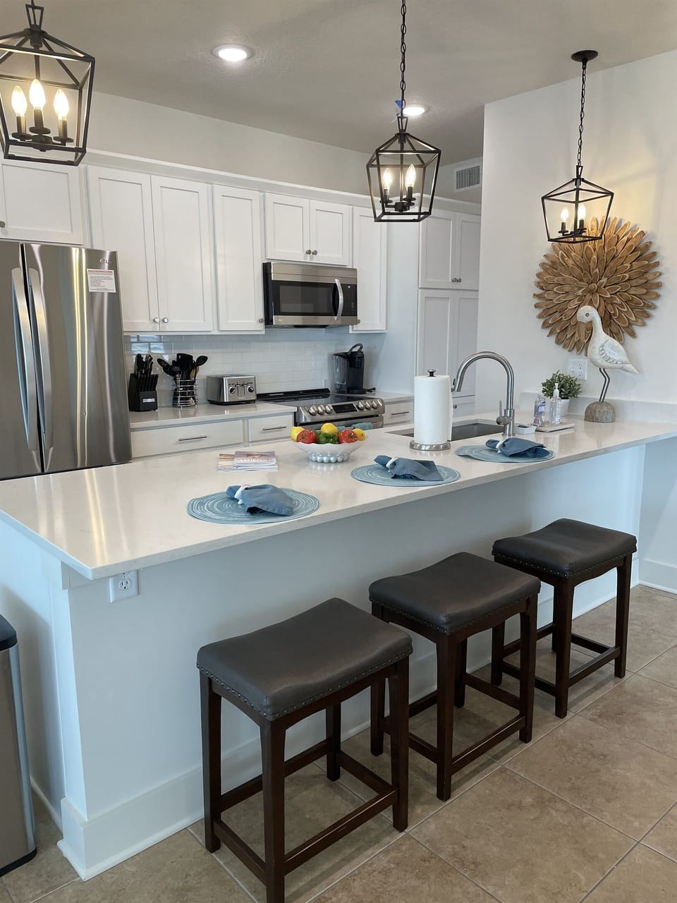 fully stocked kitchen with room to spread out
