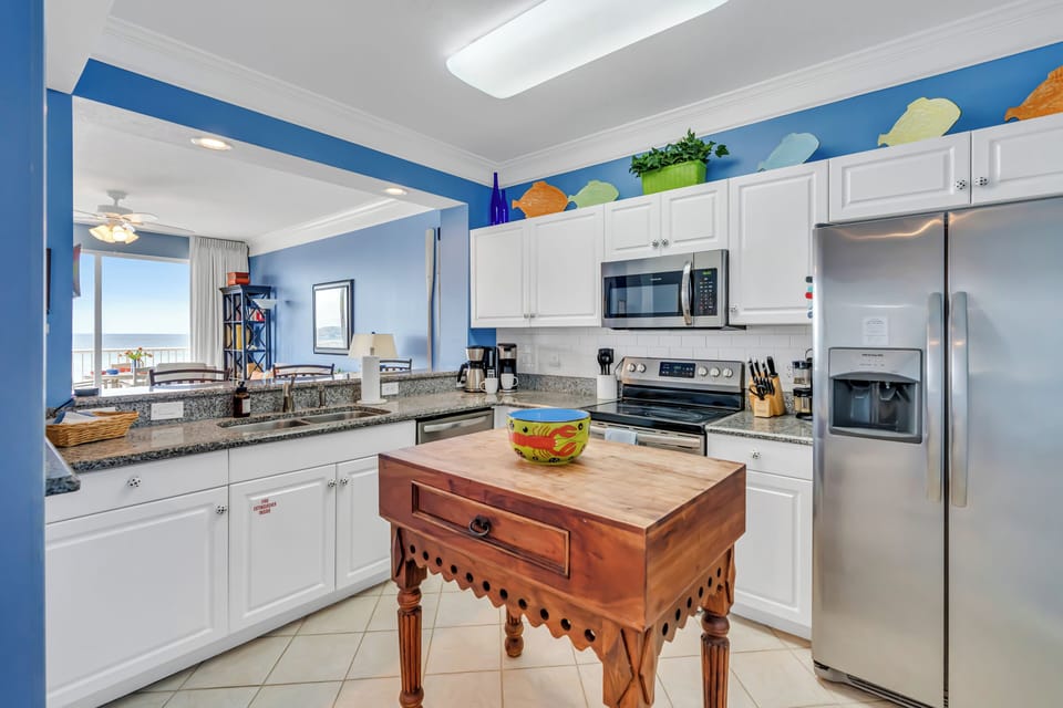 Our open kitchen has everything you need to cook & feel right at home!