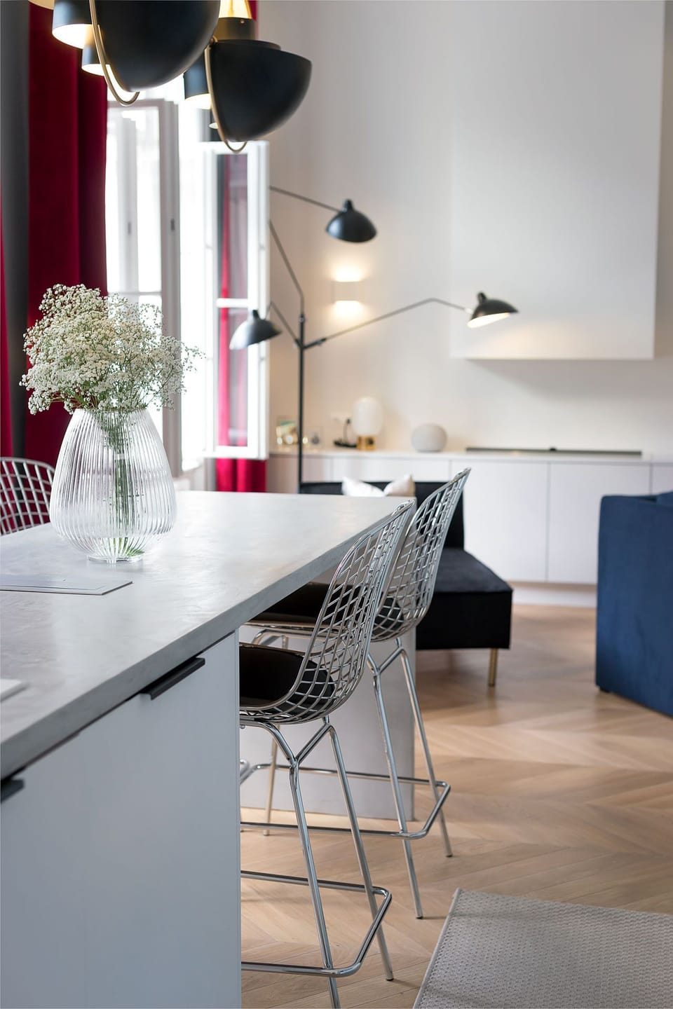 Dining area and living room