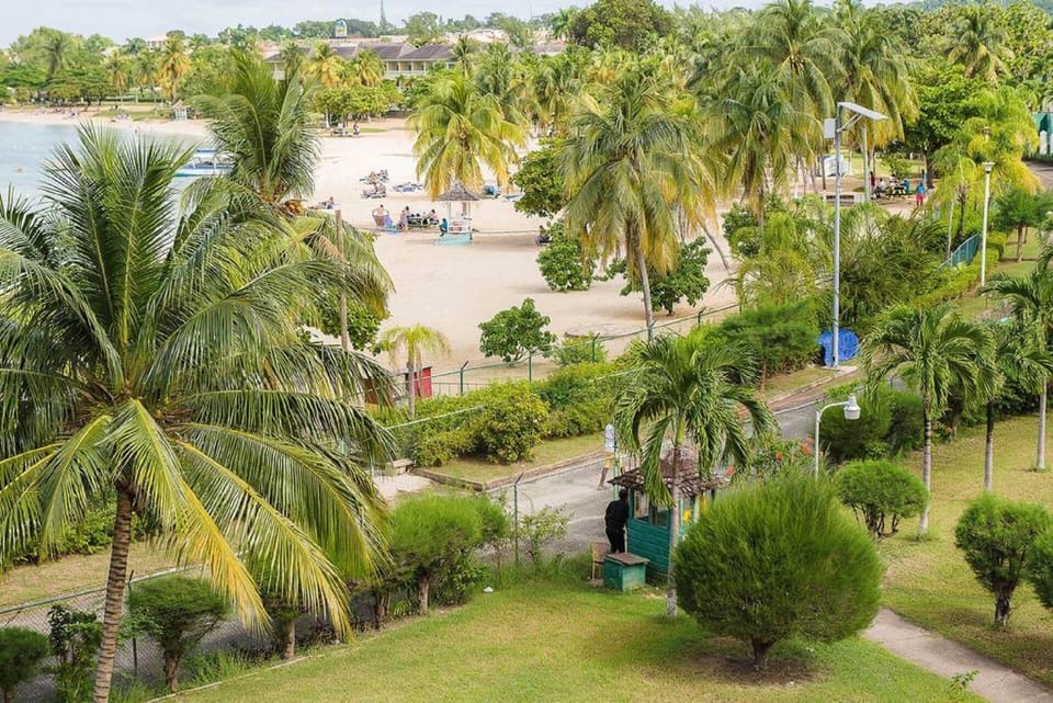 "Private gated community with access to the beach"