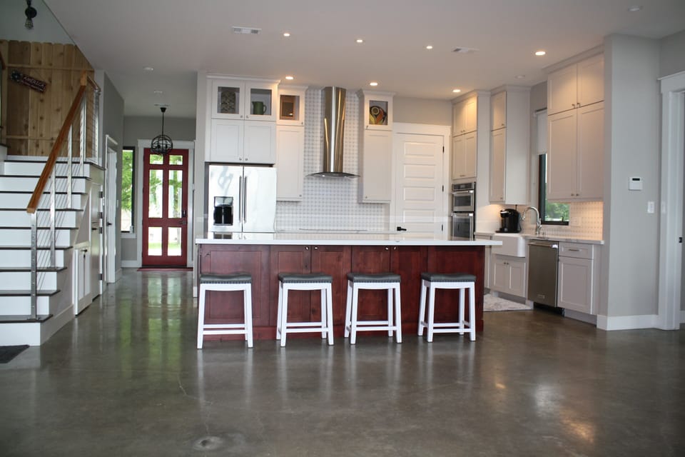 Kitchen is open to living