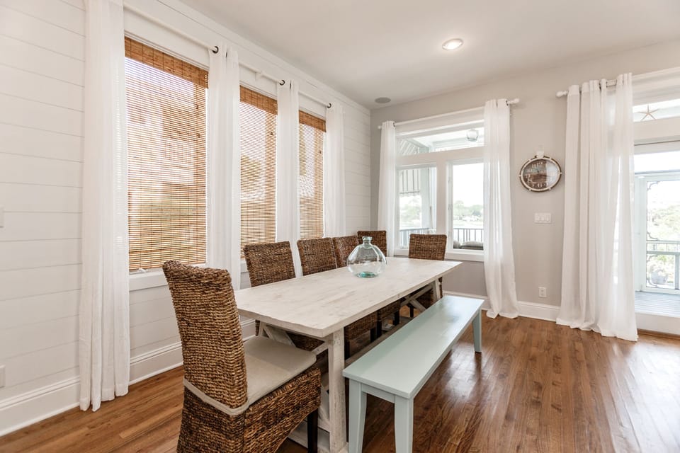 Beautiful new dining table, chairs, and bench for your whole family!