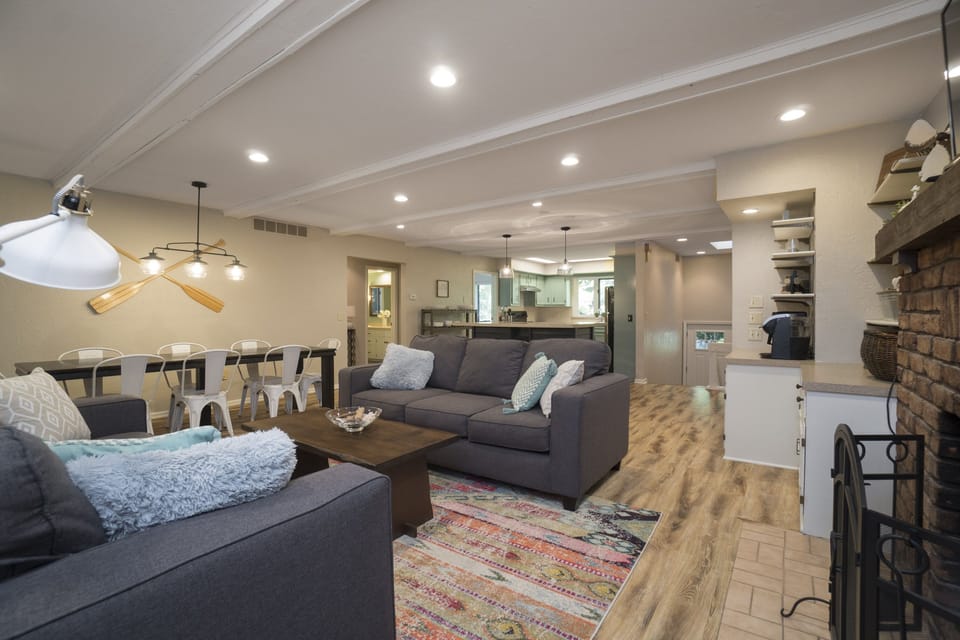 Large, open floor plan kitchen, living and family dining area