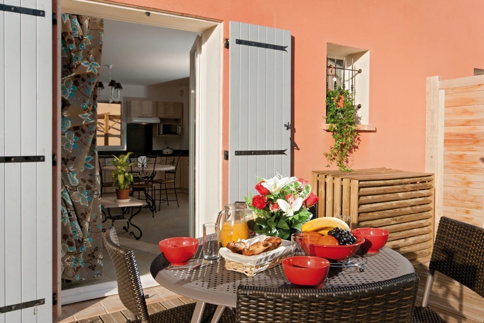 Sit outside on the patio and enjoy your meal.