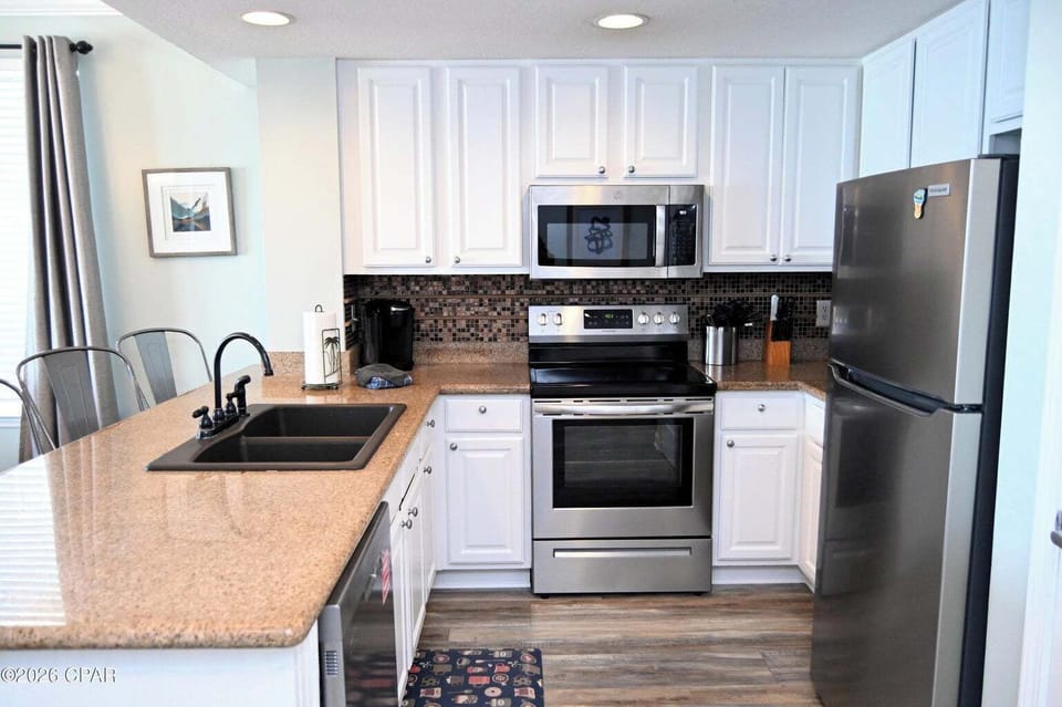 Kitchen newly painted cabinets