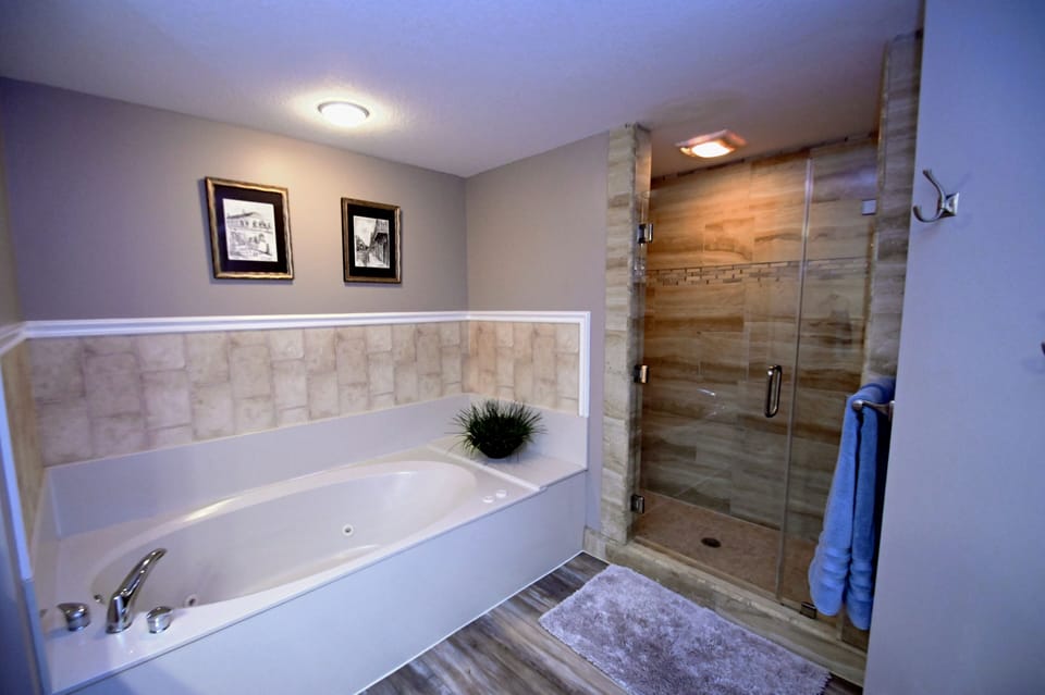 Master bathroom jacuzzi tub and walk in shower