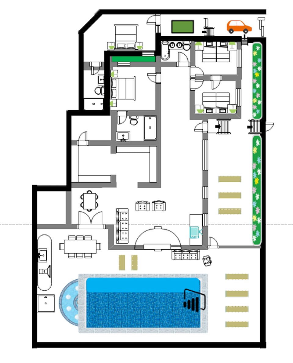 Floor plan main house + annex