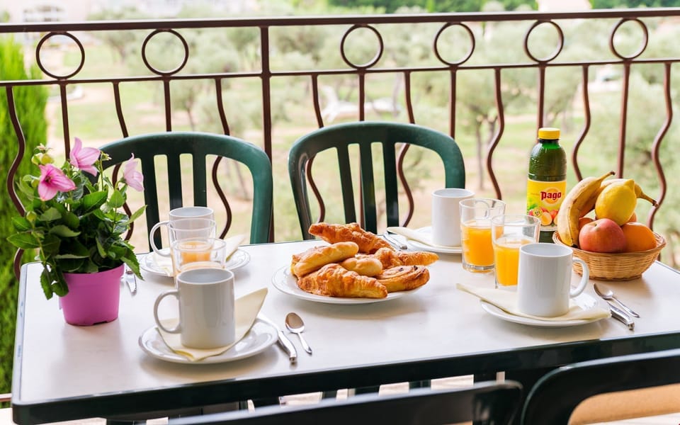 Enjoy meals together on the outdoor patio.