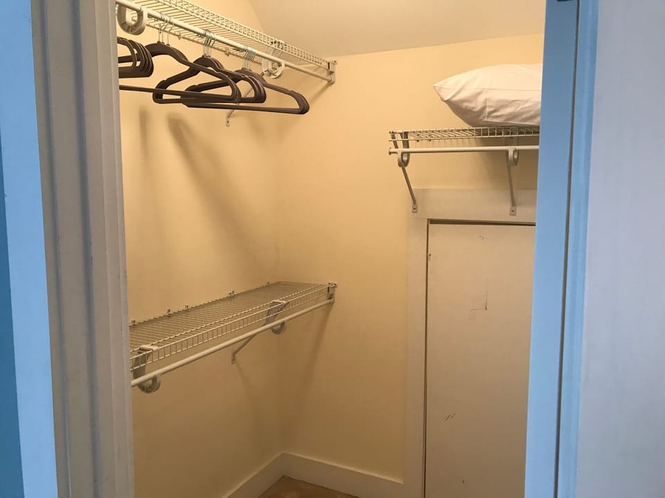 plenty of closet space, with air mattress and extras