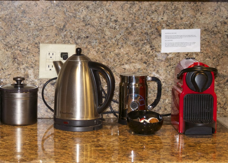 Enjoy a nespresso coffee every morning.