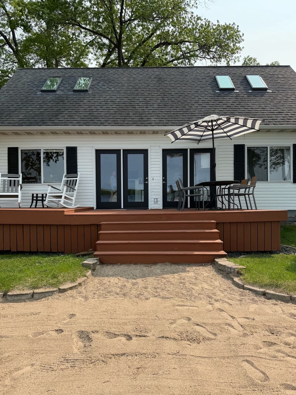Fremont Cottage has its own, private sandy beach.