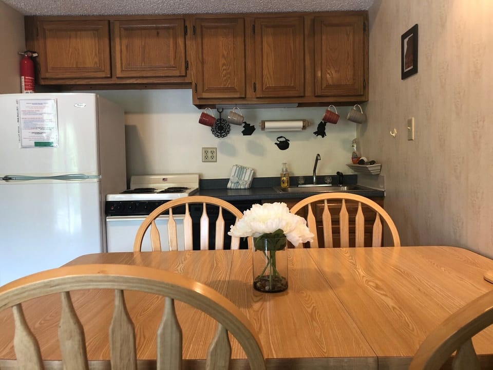 Full service kitchen and dining table