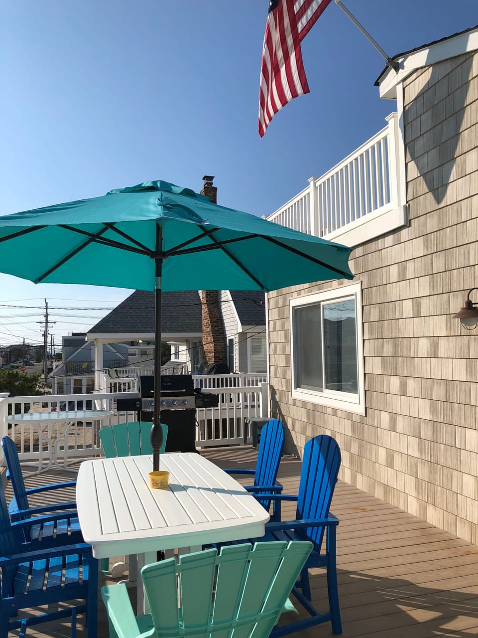 Deck view to the bay with BBQ 