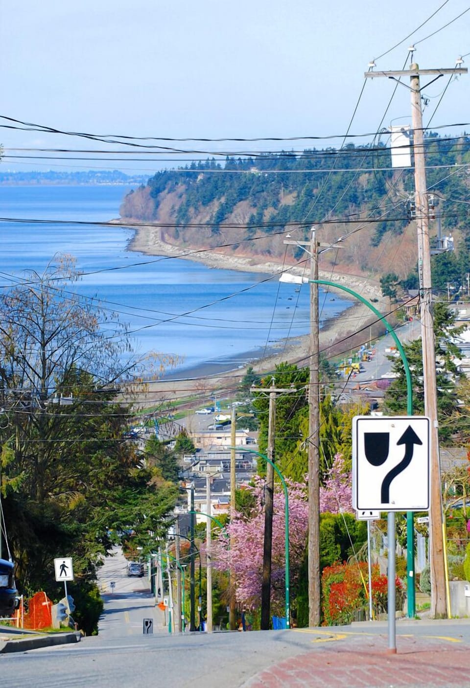 Our view from the street and short stroll down the hill to the beach.