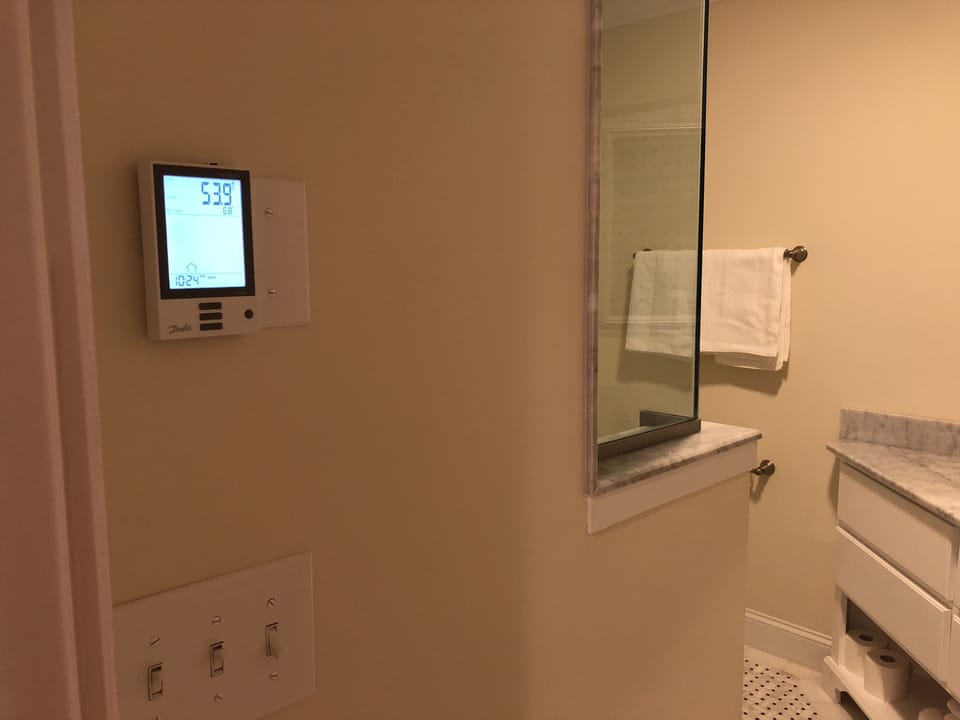 Every bathroom has it's own heated floor system too for chilly off season guests