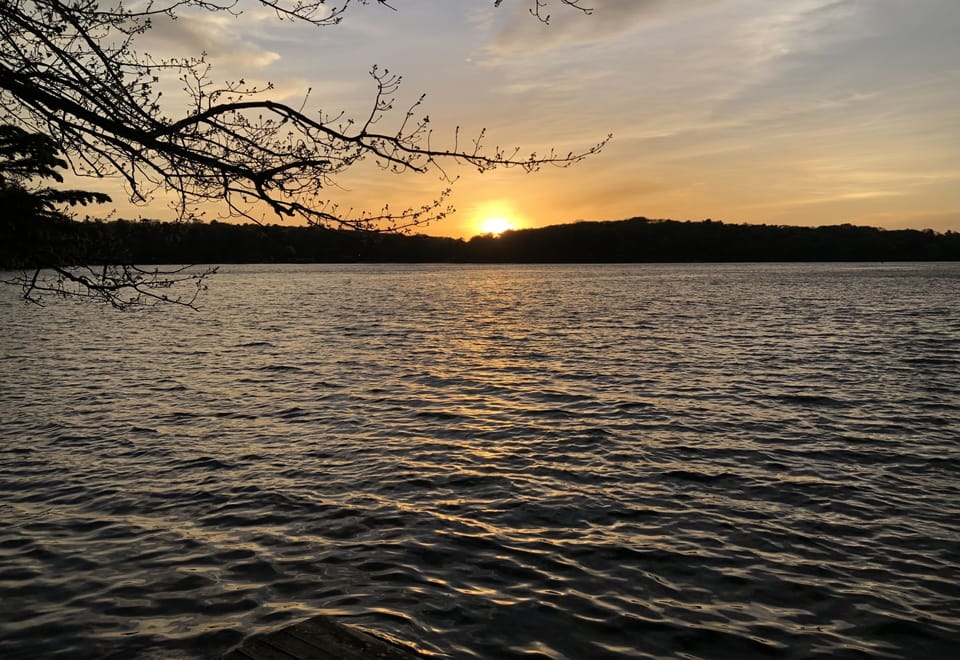 A beautiful sunset over Lake Harmony