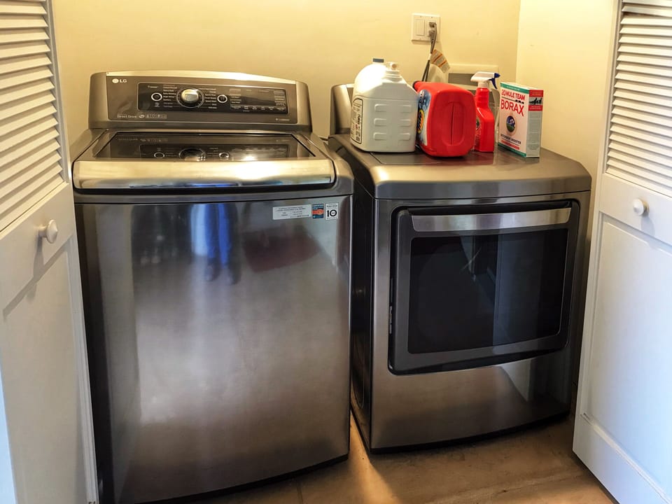 Efficient LG large washer and dryer is free to the guests