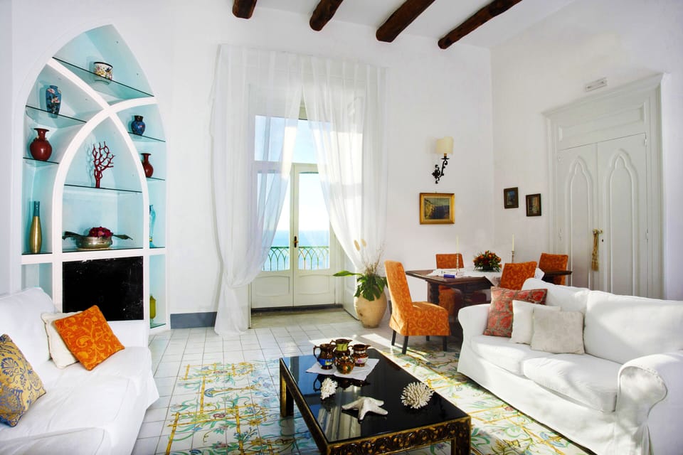 living room with sea view