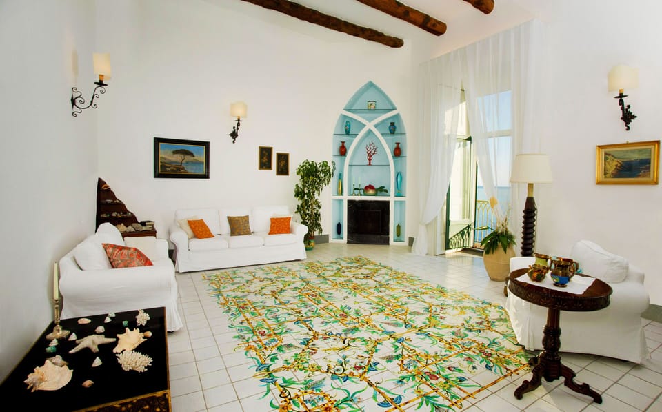 living room with sea view