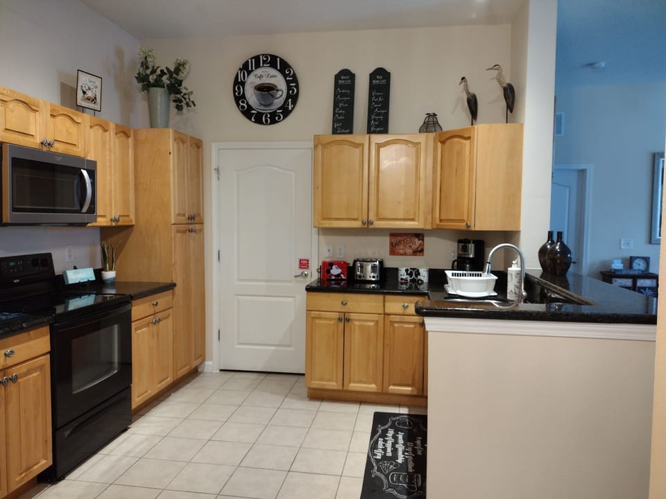 Large kitchen!!. Save money by having some meals there.