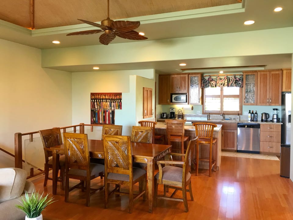 Dining room table and chairs seat six
