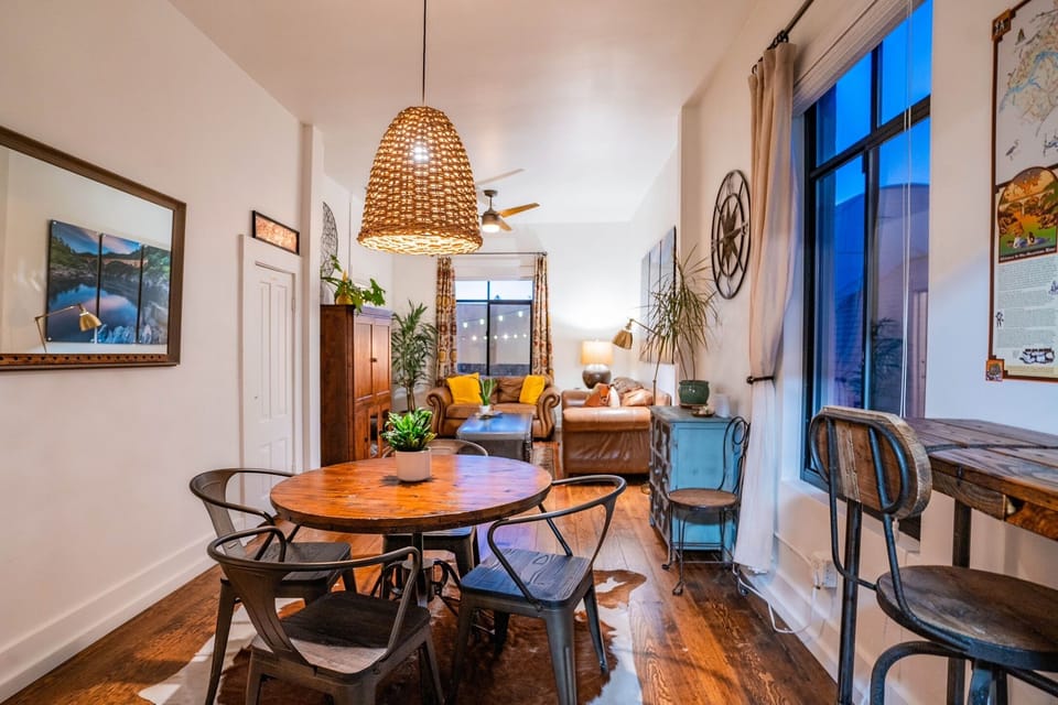 Main living area with dining area combined.