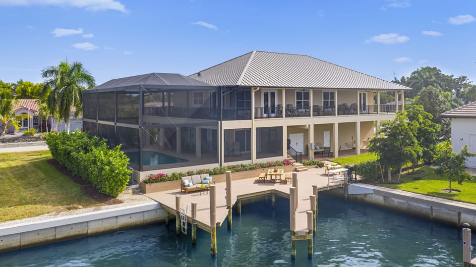 Aerial view of water side of home that faces west. GREAT views!