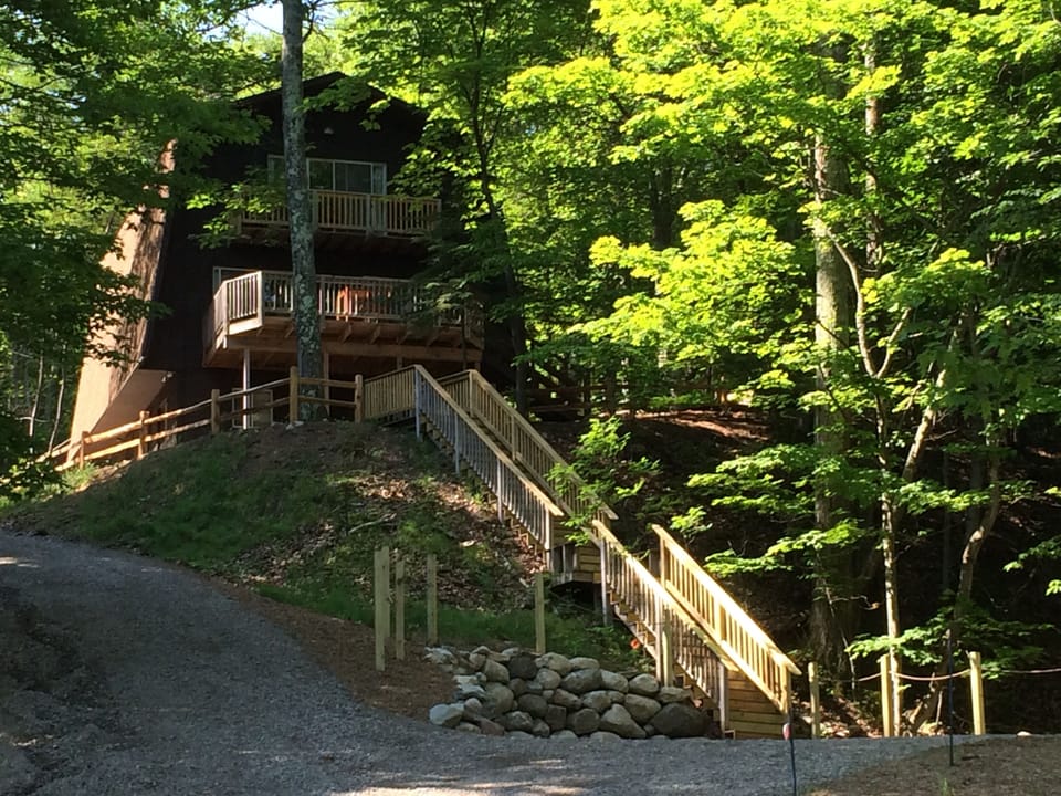 Cottage (3-story) view from M-119 (a.k.a. North Lake Shore Drive). 