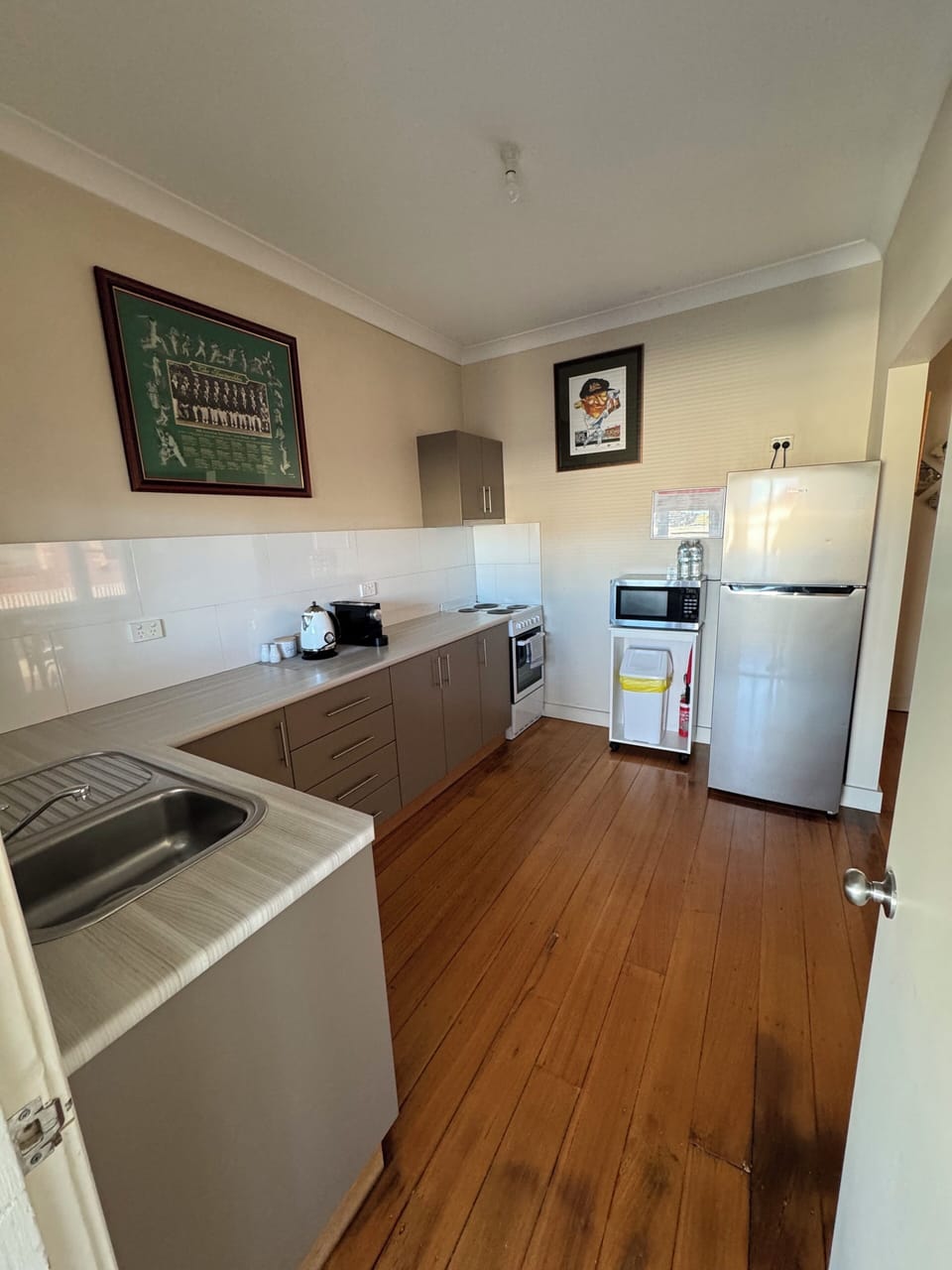 Kitchen entry from sunroom. 