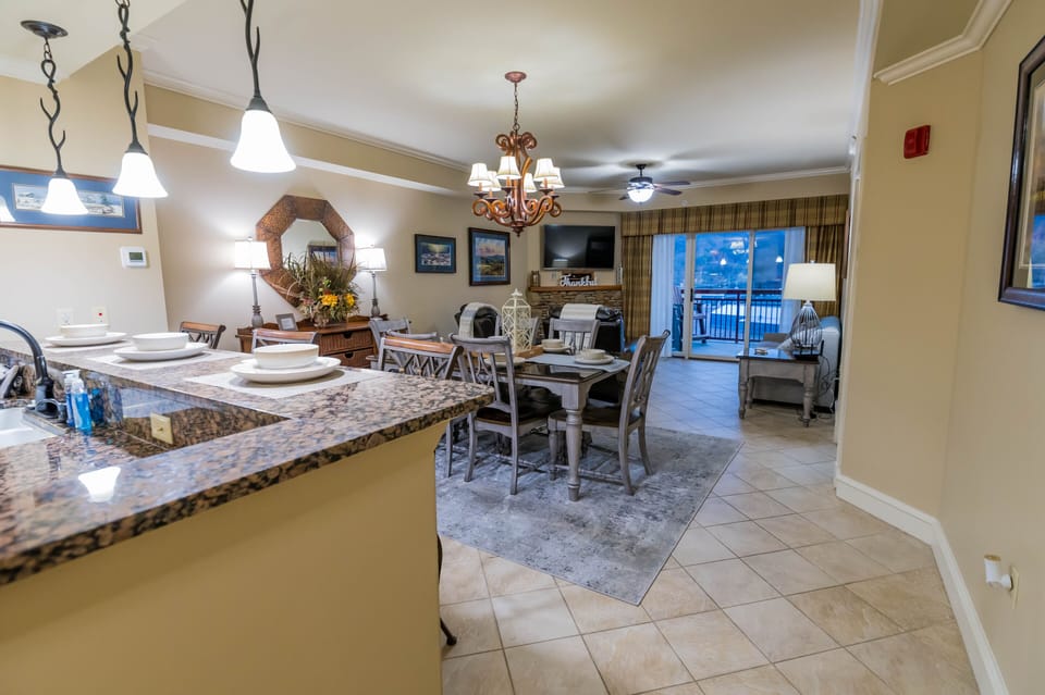 View looking toward dining and living room