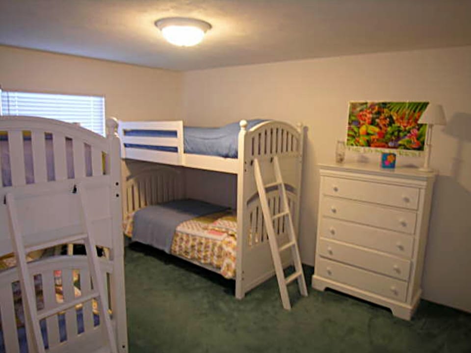 Bedroom #3 with 4 Bunk Beds and full Bathroom.
