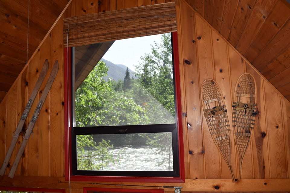 Wake up to a view of the river rushing by from the loft-spring high river level